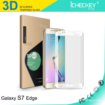 Full transparency 3D full coverage tempered glass screen protector for Samsung7 edge